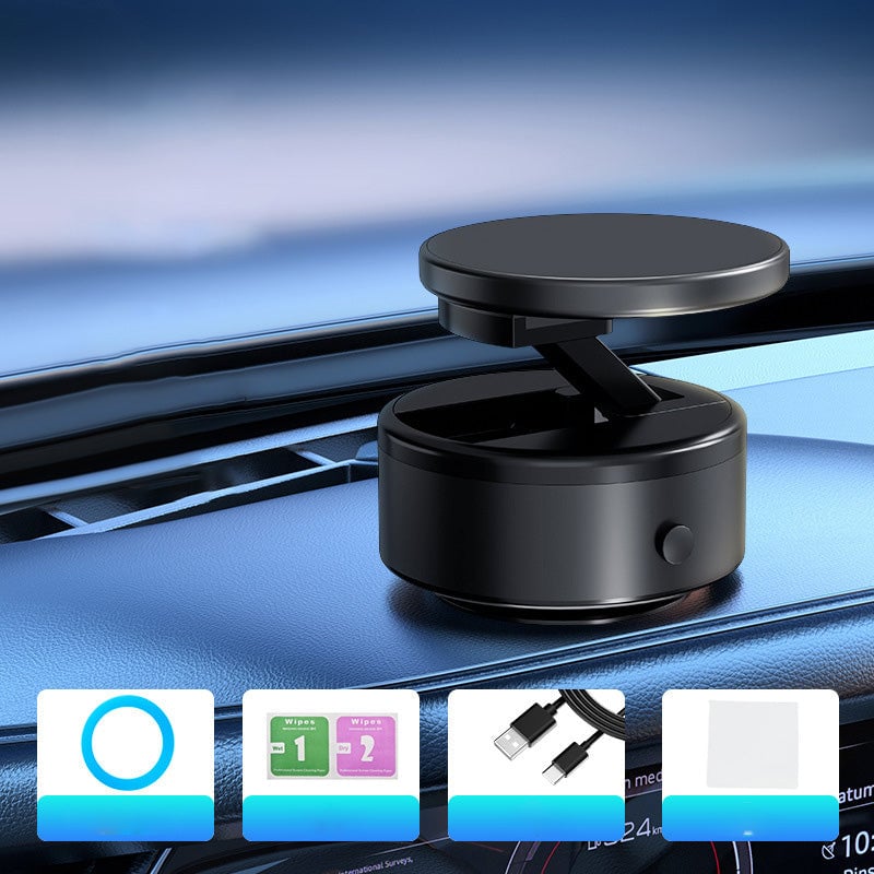 "Universal magnetisk bilfäste med stark magnet, svart design. Justerbar, passar flesta smartphones. Perfekt för handsfree-anv