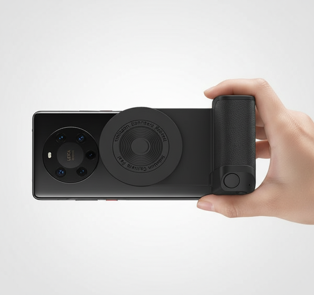 Mobilhållare med stark magnetisk stabilisator håller telefonen säker för filmning & fotografering. Trådlös laddning.