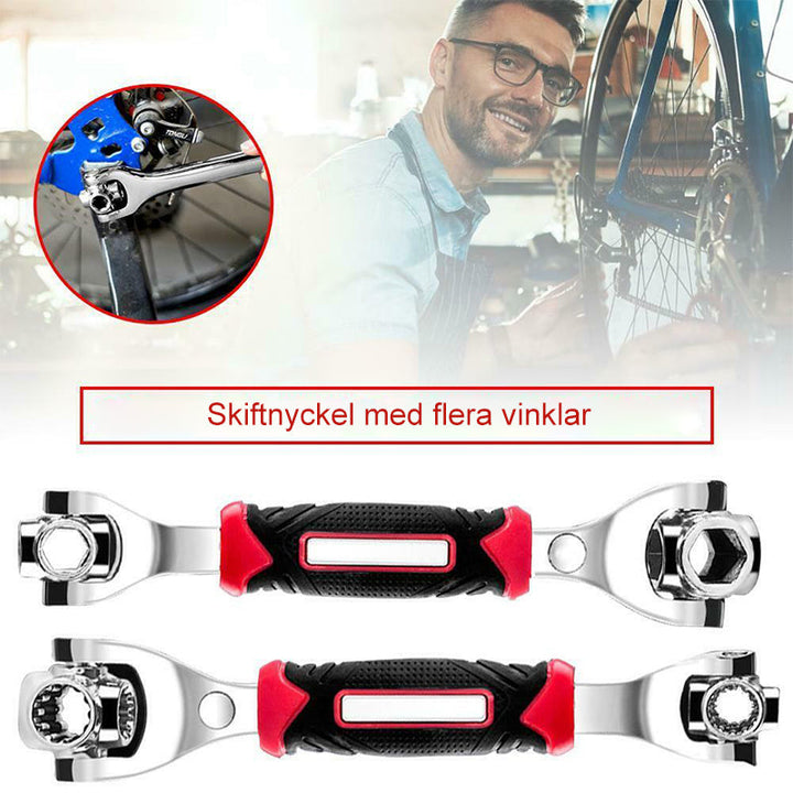 52 i 1 Universellt Hylsnyckel i kromvanadinlegerat stål med ergonomiskt gummihandtag och justerbar storlek