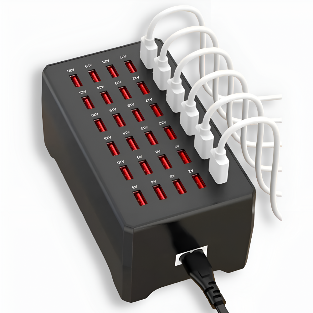 Högkvalitativ multi-USB-laddningsstation, en oumbärlig elektronikaccessoar för hem och kontor.
