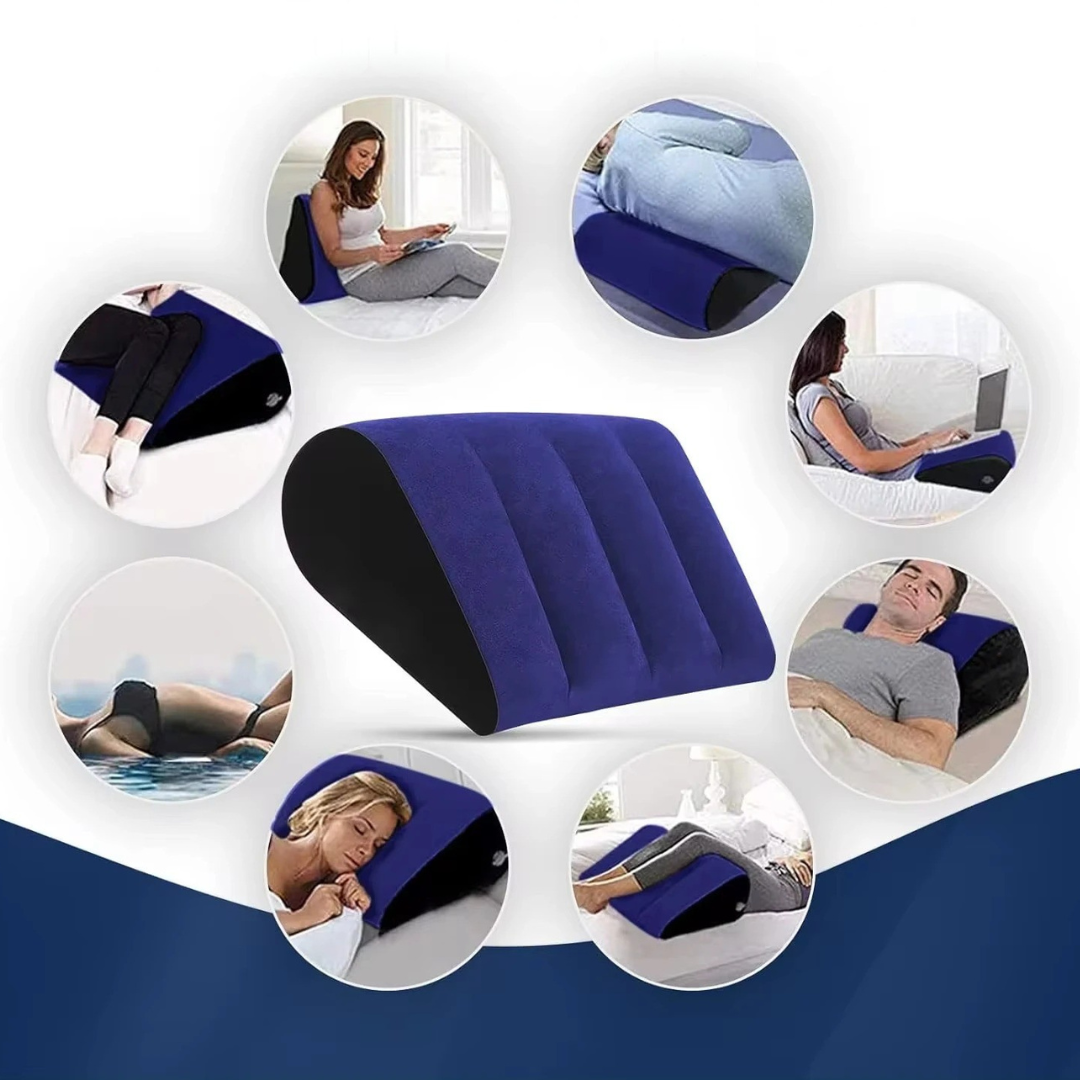 Smidig uppblåsbar resekudde för ergonomisk sittkomfort på resan
