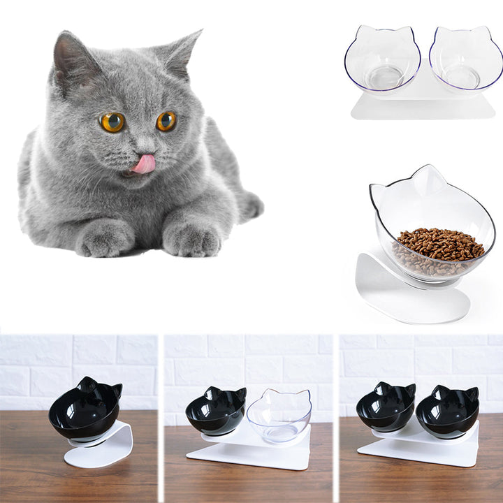 Upphöjd kattskål, ergonomisk matskål för bekväm måltid. Spillfri design, enkel att rengöra.