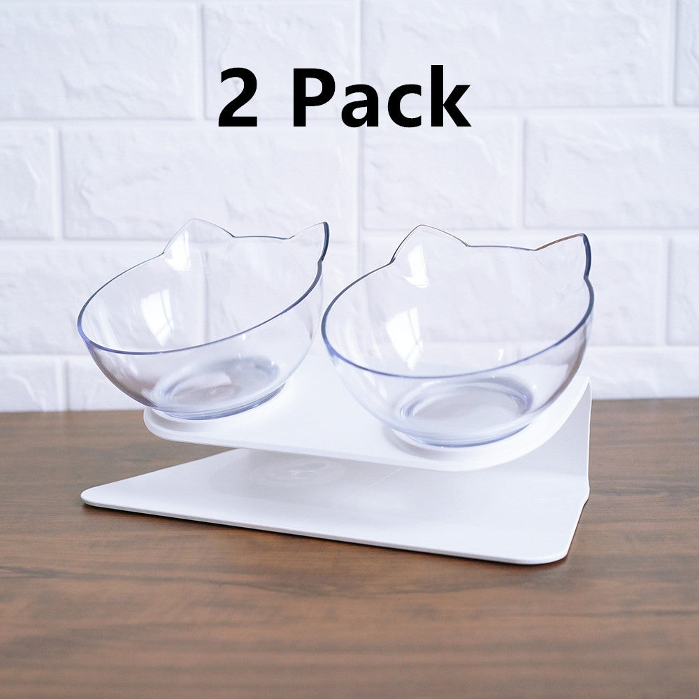 Spillfri enkelskål för katt, upphöjd matskål i modern design. Ergonomisk och enkel att rengöra.