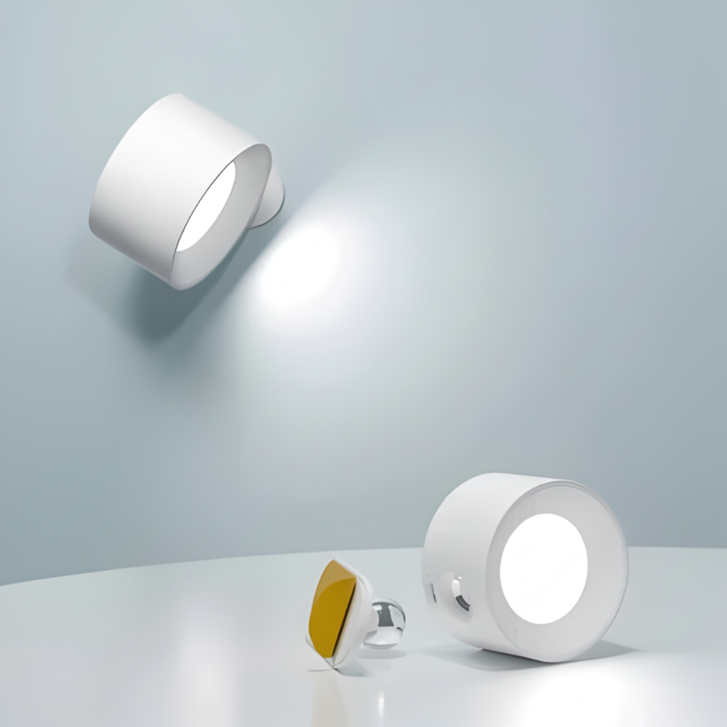 Uppladdningsbar LED-vägglampa med smidigt magnetfäste för enkel montering på vägg