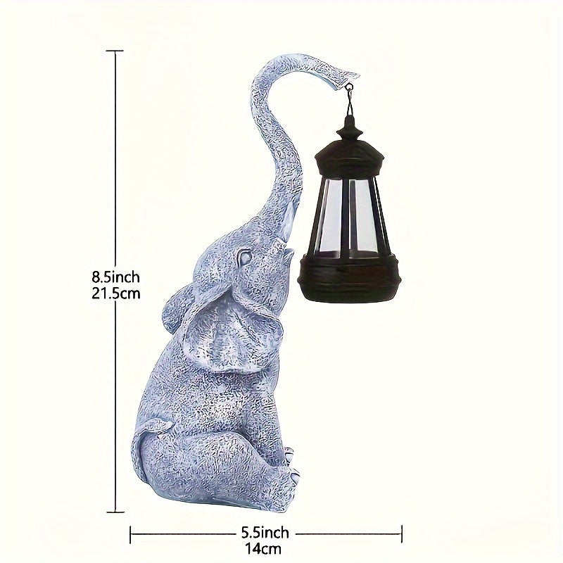 Väderbeständig LED-trädgårdslampa formad som en elefant på gräsmatta