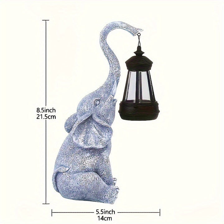 Väderbeständig LED-trädgårdslampa formad som en elefant på gräsmatta