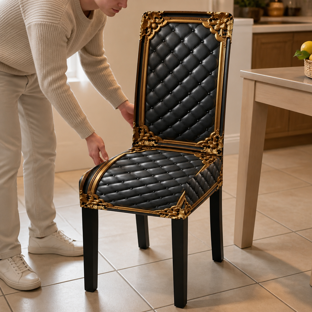 Mönstrat möbelskydd och stolsöverdrag i barock design, 6-pack