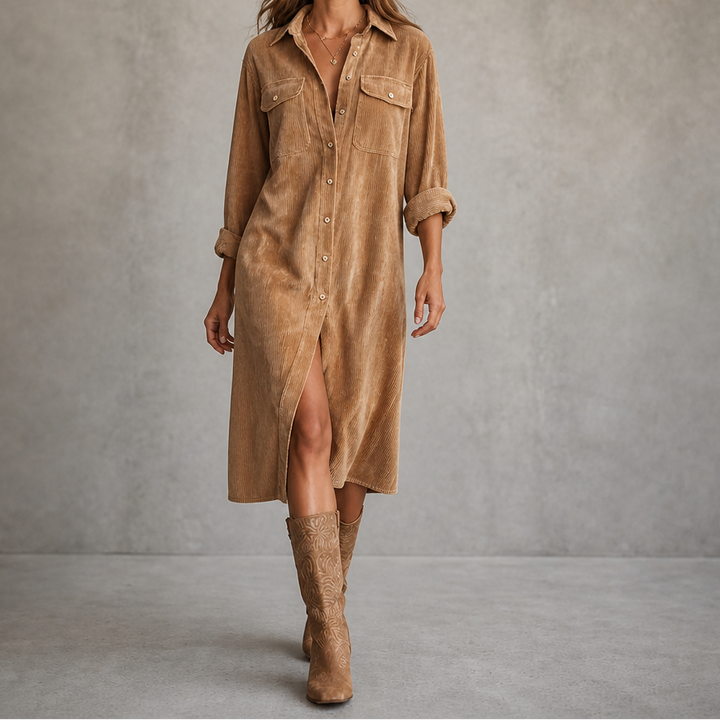 Helhetsbild på damklänning anpassad för vardag och arbete