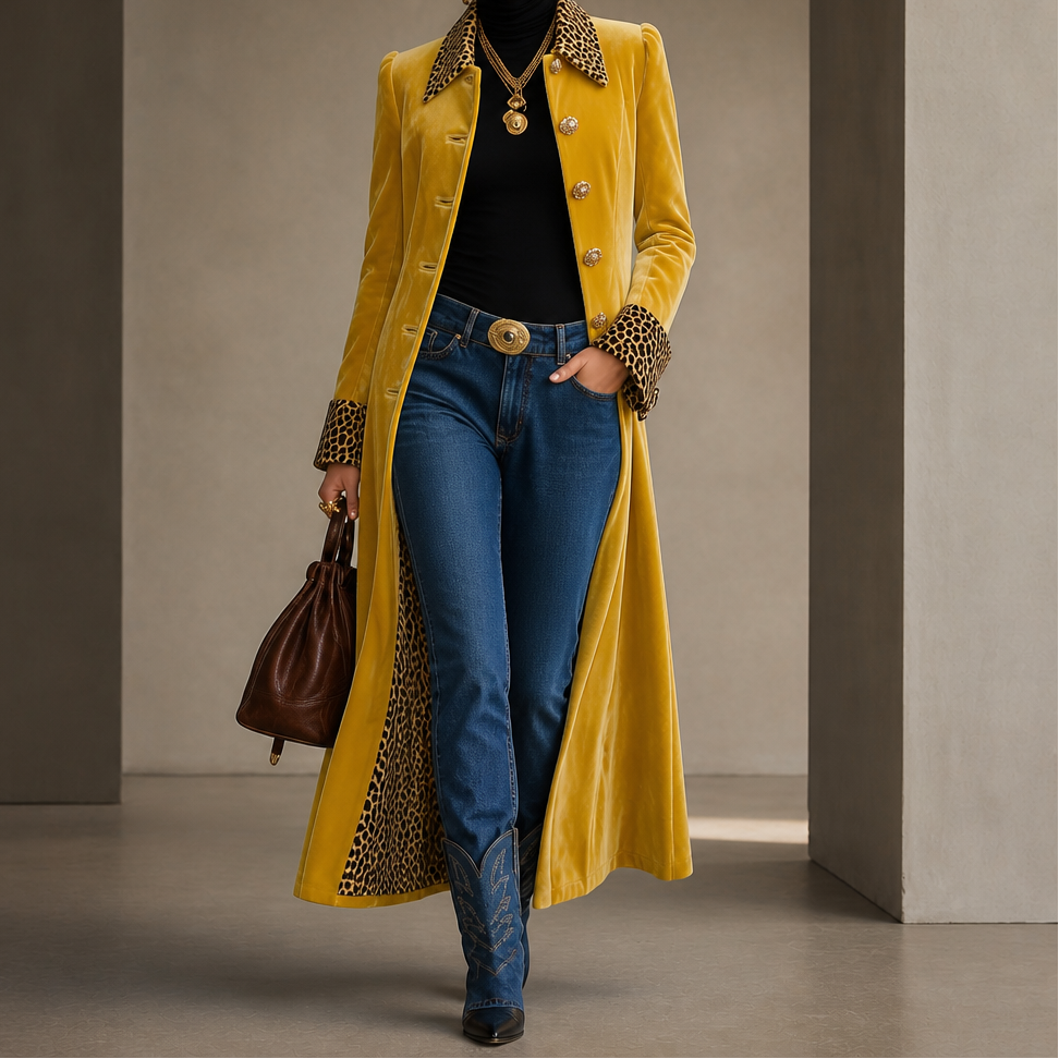 Exklusiv damkappa med elegant fall och vintagestil