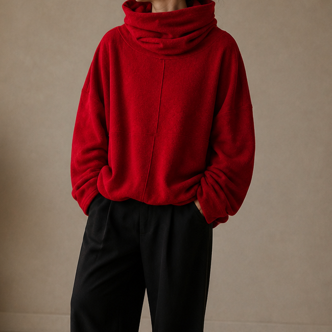 Klassisk dam polotröja med oversized design och skön krage
