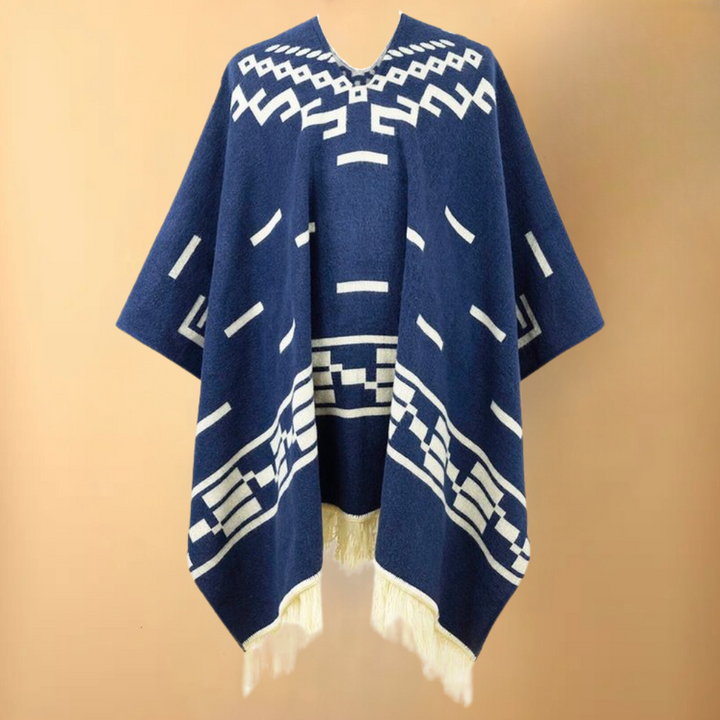Modern herrponcho, en-storlek. Stilrent höstmode och vinterkläder, perfekt för lager på lager på kalla dagar.