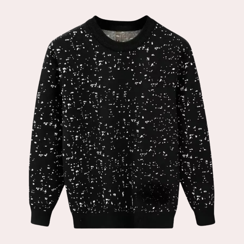 Varm stickad herrtröja med crewneck för elegant komfort under höst och vinter. Perfekt vardagsstil.