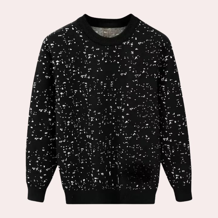 Varm stickad herrtröja med crewneck för elegant komfort under höst och vinter. Perfekt vardagsstil.