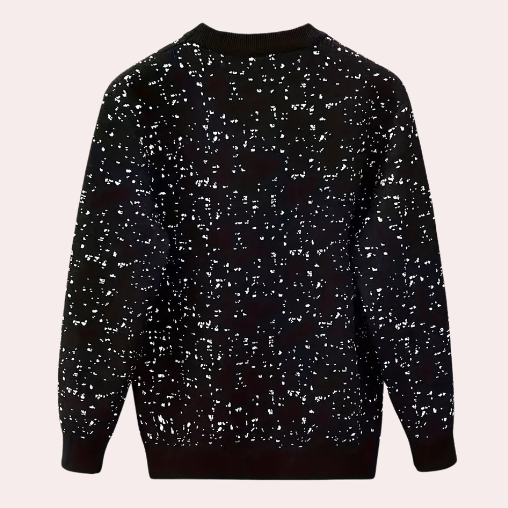 Bekväm herr-pullover i stickad design, perfekt för höst- och vintermode. Elegant för män.