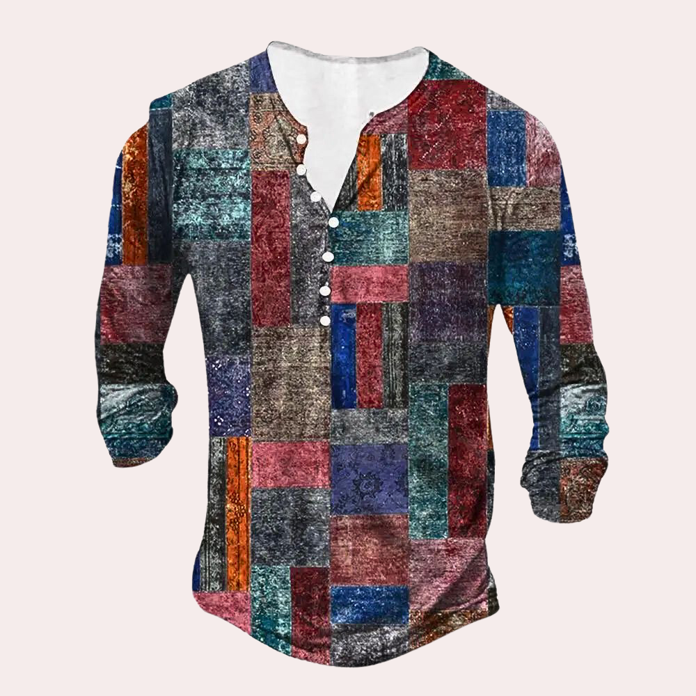 Värmande herrtröja i Henley-stil, perfekt som presenttips. Bekväm och stilren för höst- och vintermode.