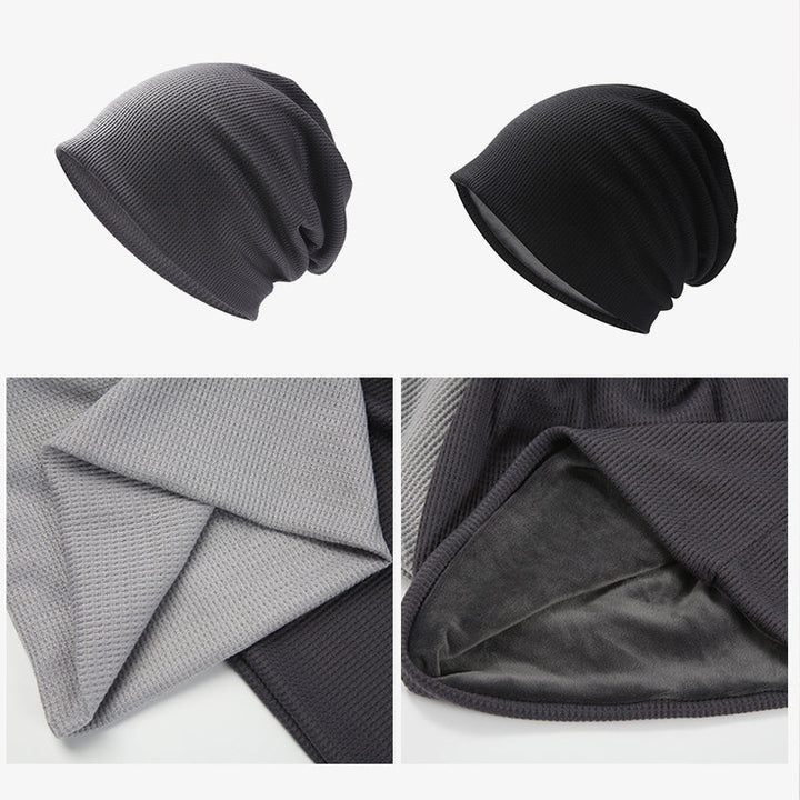 Varm unisex höstvintermössa i mjuk, vindtät fleece, kupoltopp, brättefri, flerfärgad; perfekt för höst och vinter.