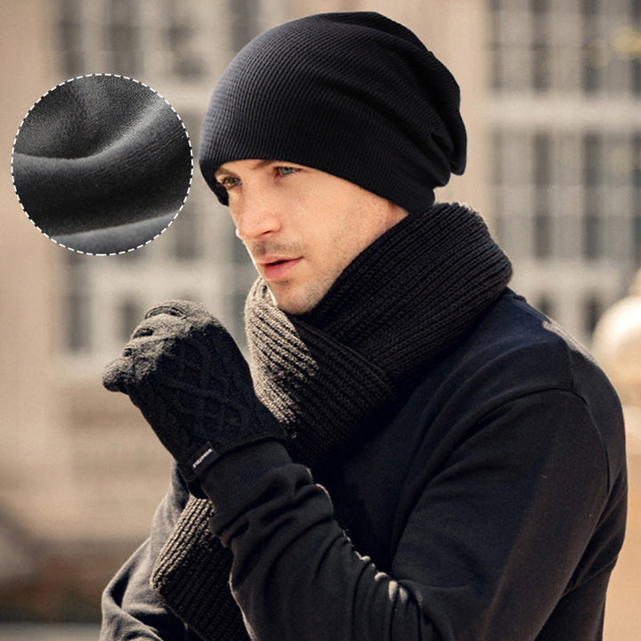 Varm unisex höstvintermössa i mjuk, vindtät fleece, kupoltopp, brättefri, flerfärgad; perfekt för höst och vinter.