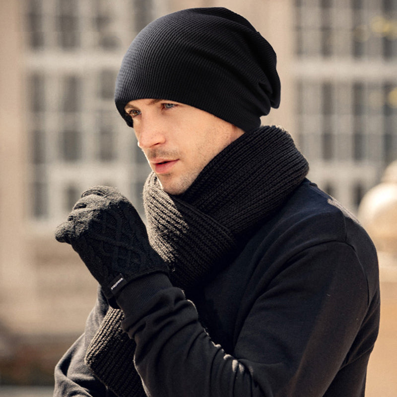 Varm unisex höstvintermössa i mjuk, vindtät fleece, kupoltopp, brättefri, mörkgrå färg, perfekt för höst och vinter.