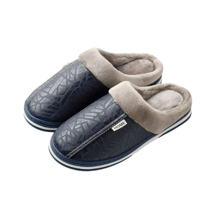 Sköna slip-on hemtofflor med mjuk krage och värmande foder
