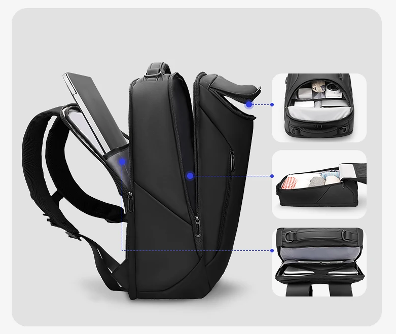 Professionell multifunktionell ryggsäck, vattentålig och designad för affärer med smart förvaring.
