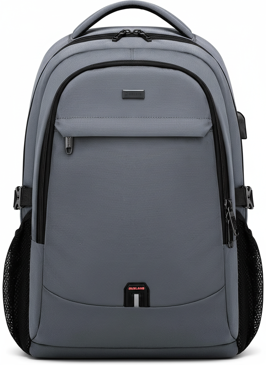 Unisex laptopryggsäck, vattentålig design med USB-laddningsport för arbete, skola och resor.