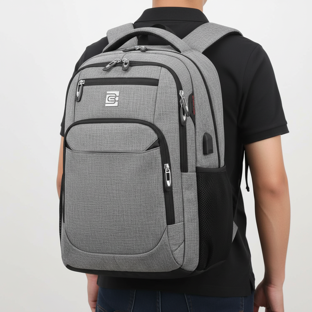 SmartBack vattentät laptopryggsäck med USB-port. Idealisk för pendling & skola.