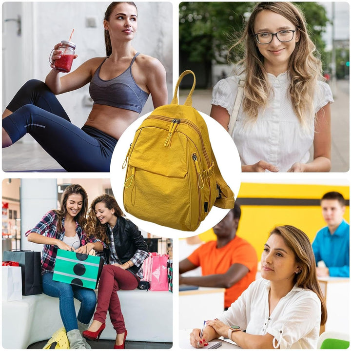 Unisex Arvion vardagsryggsäck i nylon, vattentät och multifunktionell för skola, jobb & resor.