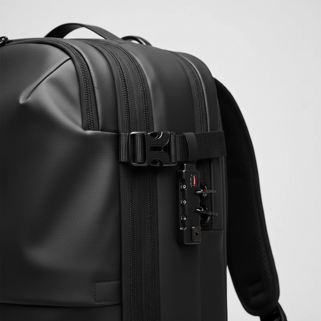 Praktisk ExpandPack ryggsäck i oxfordmaterial. Vattentät skolryggsäck/jobbryggsäck med gott om plats.