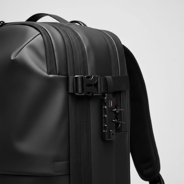 Praktisk ExpandPack ryggsäck i oxfordmaterial. Vattentät skolryggsäck/jobbryggsäck med gott om plats.
