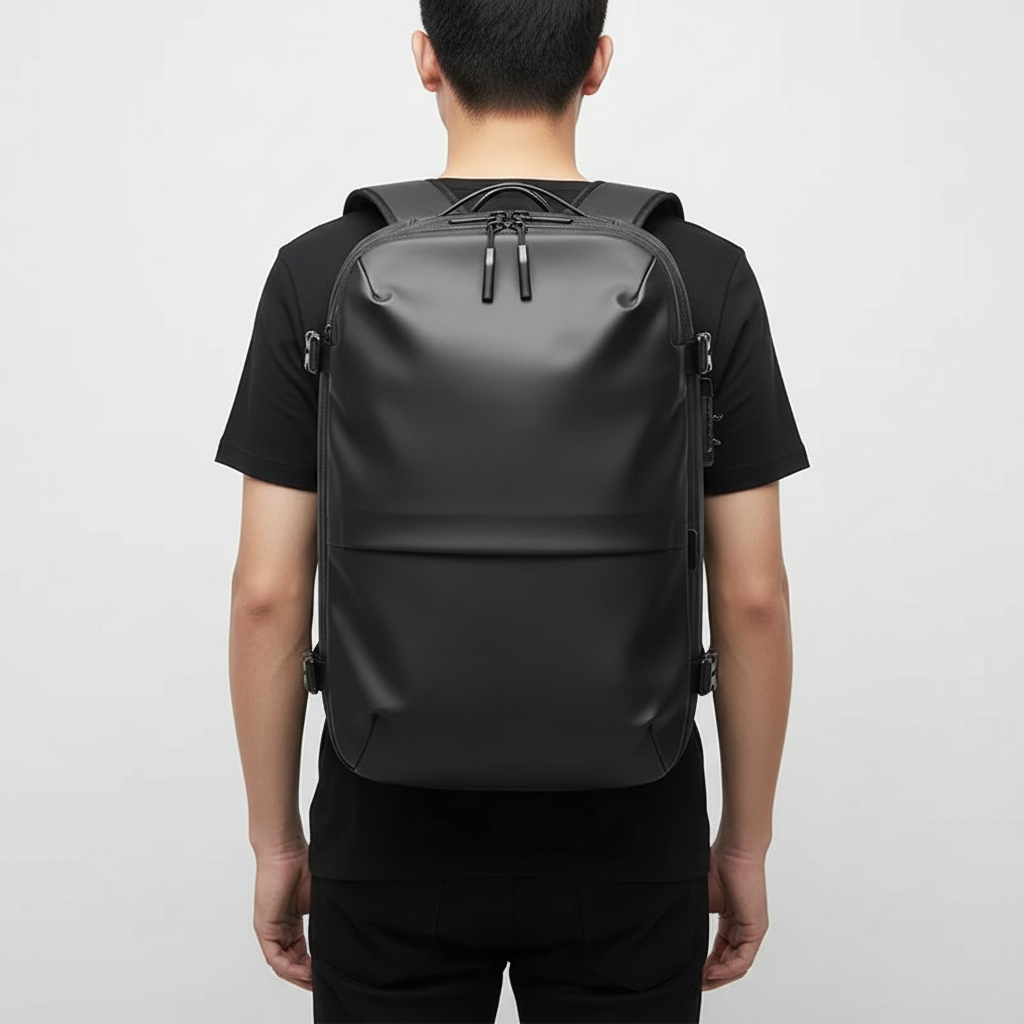 Unisex vattentät ryggsäck med expanderbar design. Perfekt för outdoor, skola och pendling.