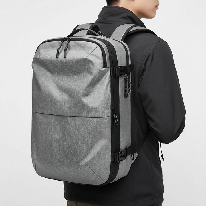 Rymlig ExpandPack ryggsäck i vattentätt oxfordmaterial. Smart laptopryggsäck för jobb och fritid.