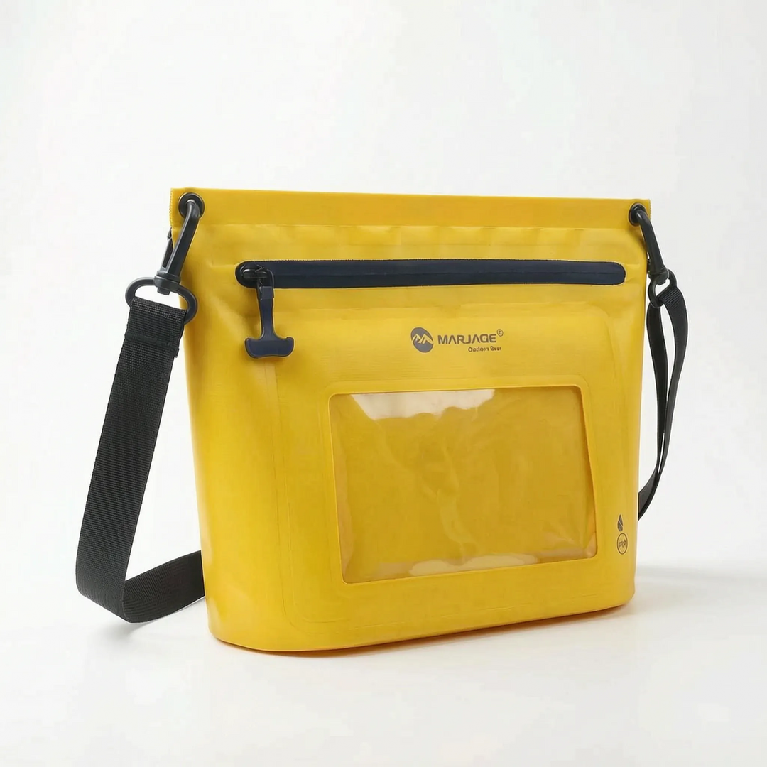 Trendig vattentät crossbodyväska, unisex, med pekskärmsfönster. Håll din mobil säker & tillgänglig.