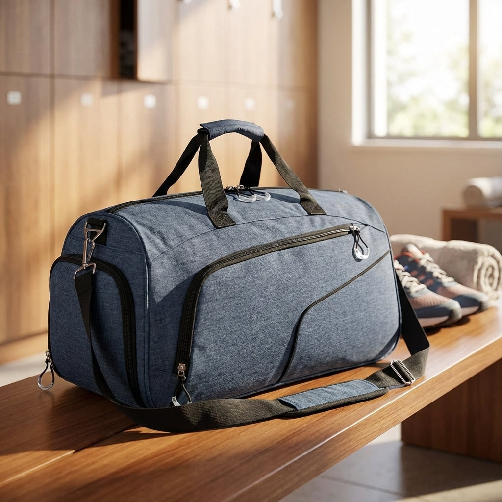 Vattentät unisex duffelväska 35L i oxfordtyg, perfekt för resor och träning. Hållbar och rymlig för alla äventyr.