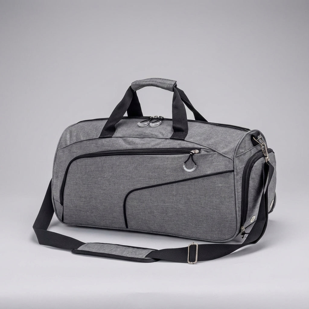 Slitstark 35L duffel i vattentätt oxfordtyg, unisex design. Optimal förvaring för sport, gym och resor.