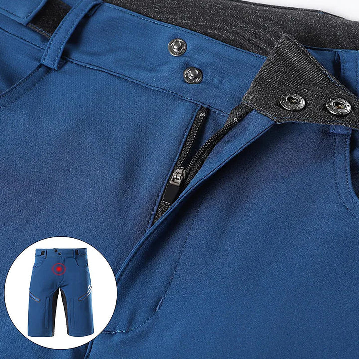 Vattentäta cykelshorts för herrar med justerbar midja, reflexdetaljer och fickor, grå färg
