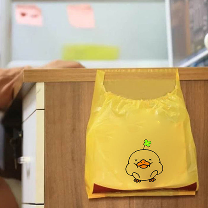 "Vattentäta självhäftande soppåsar 20x26 cm i gul PE, perfekt för kök och badrum, stark vidhäftning och läcksäker."