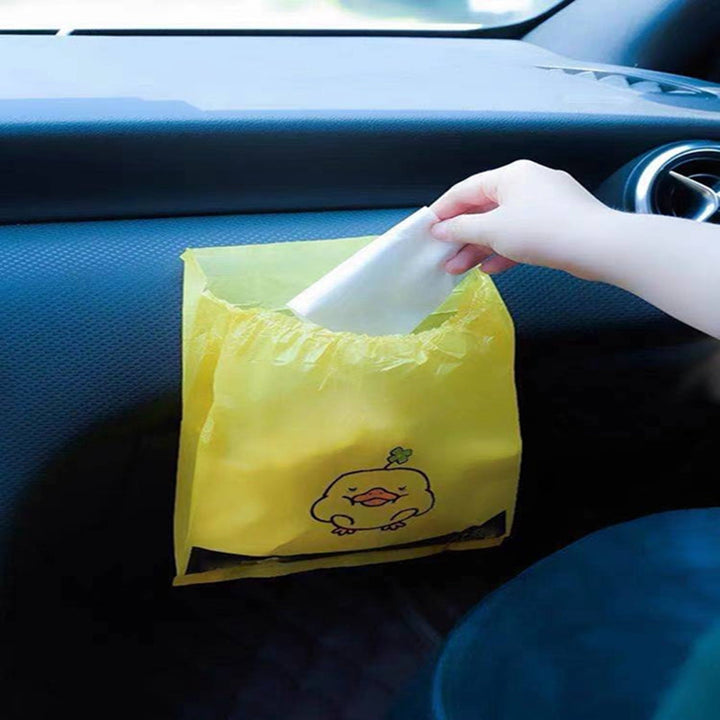 "Vattentäta självhäftande soppåsar 20x26 cm i gul PE, perfekt för kök och badrum, stark vidhäftning och läcksäker."