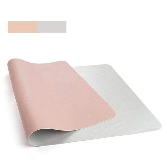 Rosa Silver dubbelsidigt skrivbordsunderlägg med mjuk och elegant yta
