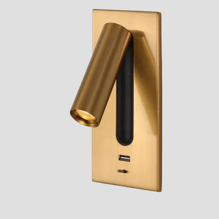 Smidig USB-vägglampa som sparar plats på sängbordet i sovrummet