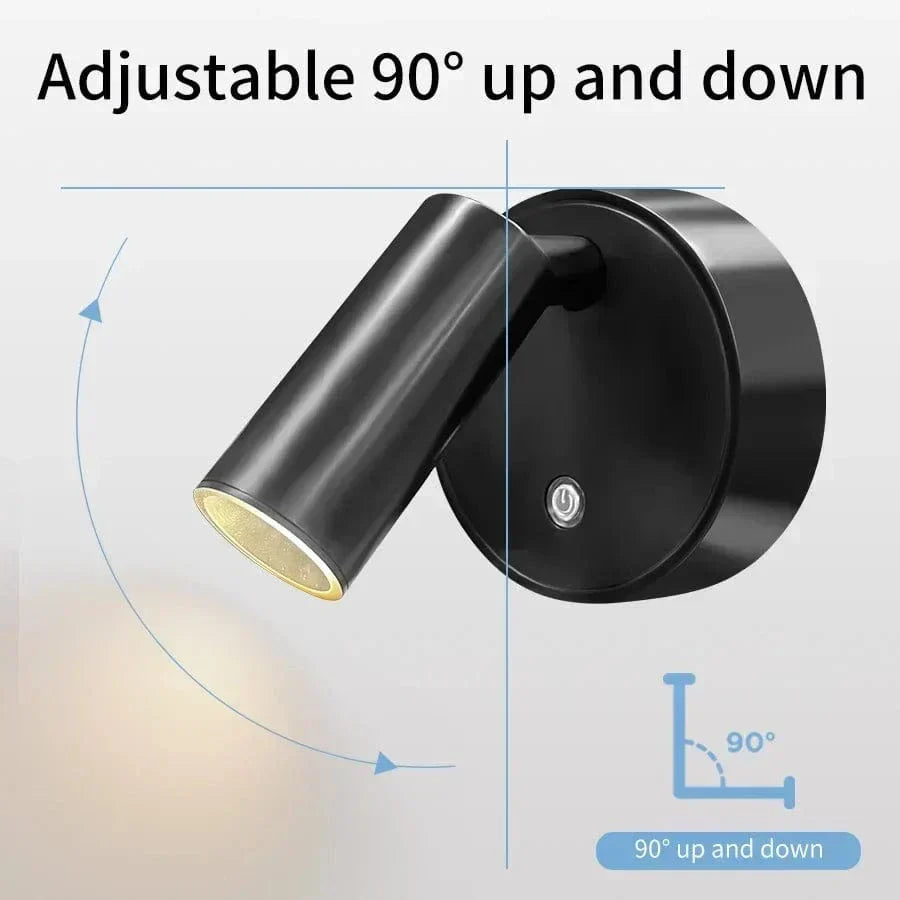 Trådlös LED-lampa som fästs på vägg med magnet, perfekt som läslampa