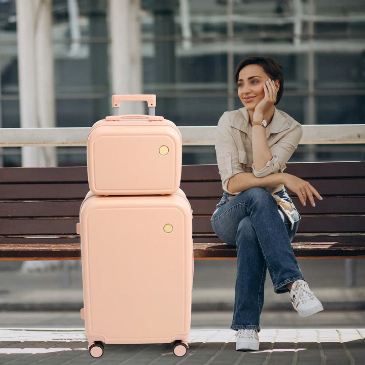 Vienna Duo hårdskalssats med 360° spinnerhjul & integrerat kodlås. Stilfullt för smidiga resor.