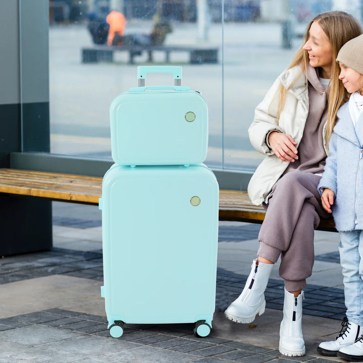 Komplett Vienna Duo hårdskalssats: stor resväska & matchande handbagage. Perfekt för alla resor.
