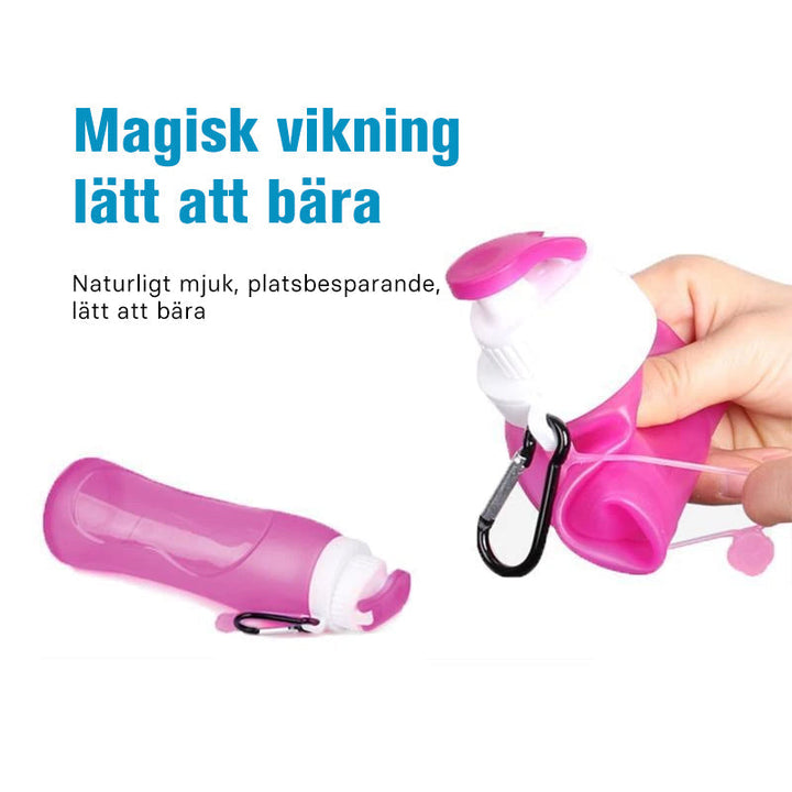 "Vikbar silikon vattenflaska i olika färger, portabel och hållbar, BPA-fri, 500 ml, perfekt för resor och utomhusaktiviteter.