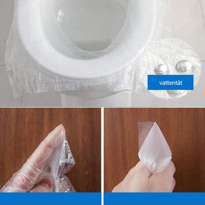"Vikbart engångstoalettsits underlägg i vit färg, 40x48 cm, för hygien och komfort, idealiska för resor och hem"