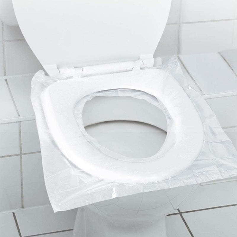 "Vikbart engångstoalettsits underlägg i vit färg, 40x48 cm, för hygien och komfort, idealiska för resor och hem"