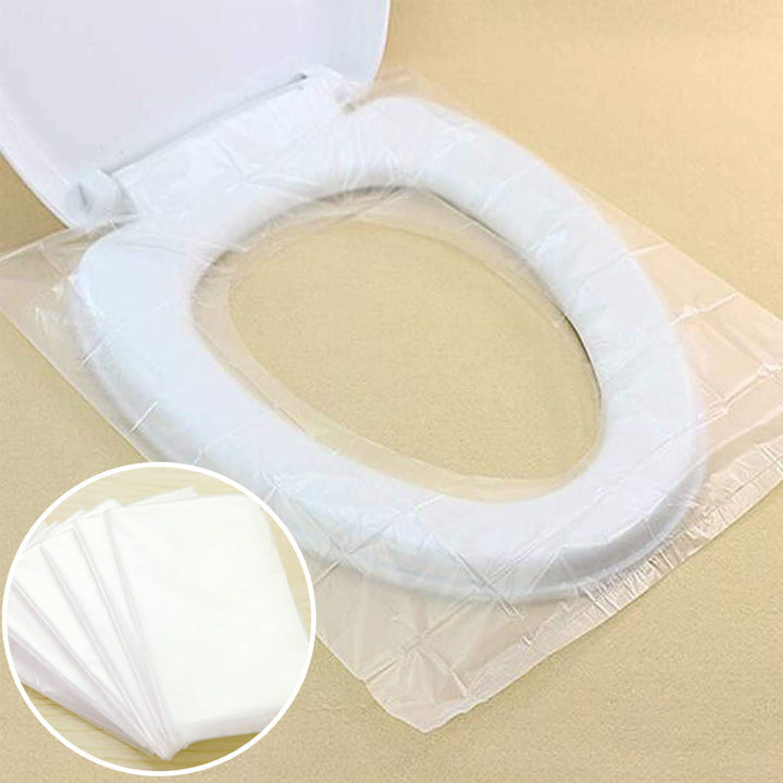 "Vikbart engångstoalettsits underlägg i vit färg, 40x48 cm, för hygien och komfort, idealiska för resor och hem"