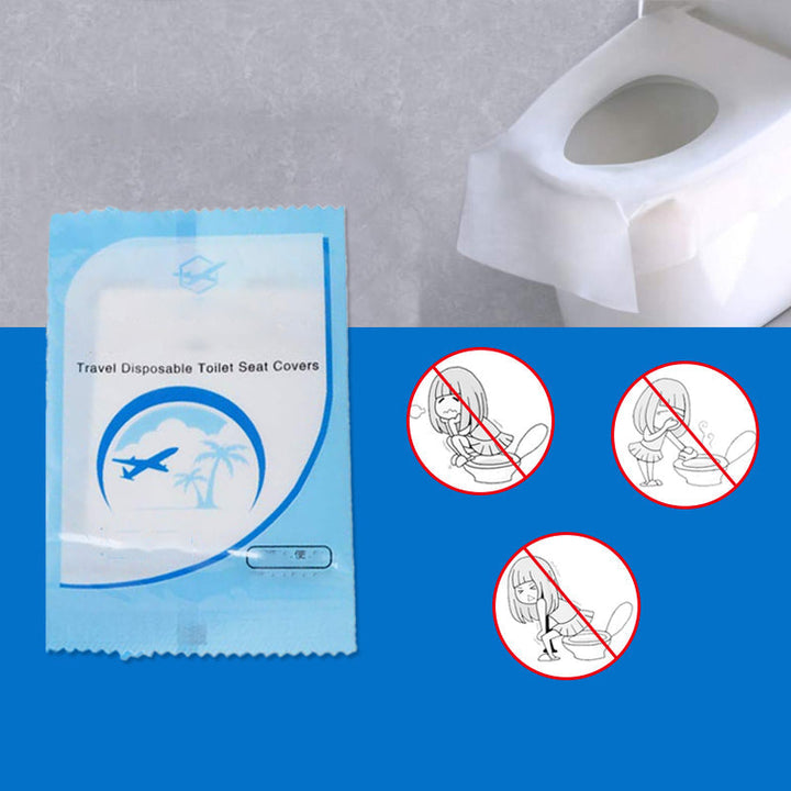 "Vikbart engångstoalettsits underlägg i vit färg, 40x48 cm, för hygien och komfort, idealiska för resor och hem"
