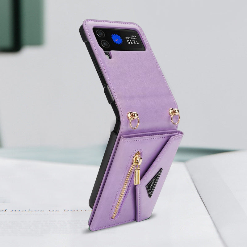 Ett rosa vikbart Samsung-fodral för FLIP4/FLIP3.
