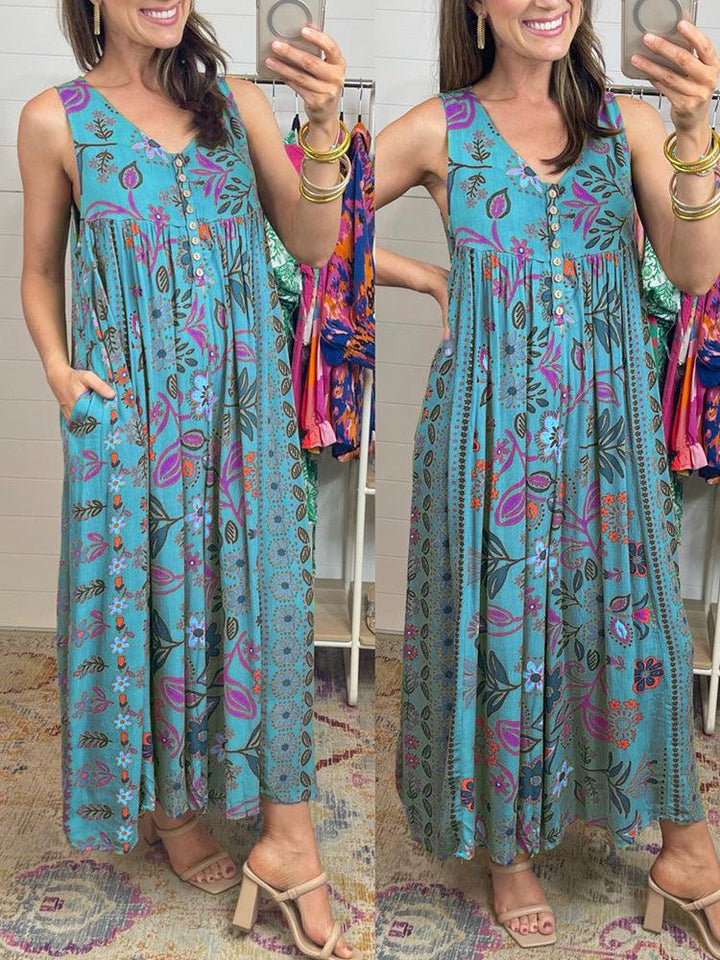 Löst sittande ärmlös jumpsuit
