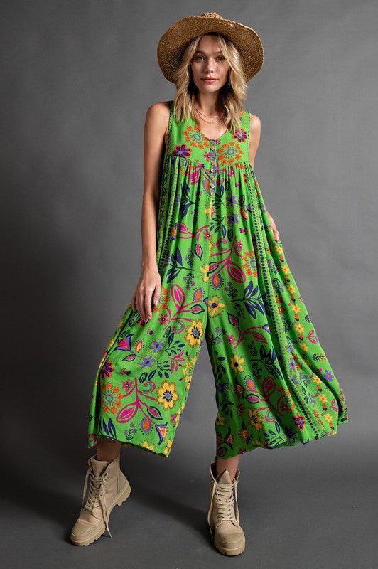 Löst sittande ärmlös jumpsuit